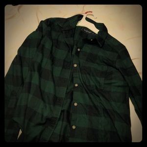Abercrombie & Fitch green checkered  flannel